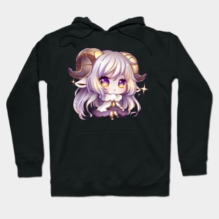 Aries the Ram Chibi Zodiac Anime Girl Hoodie